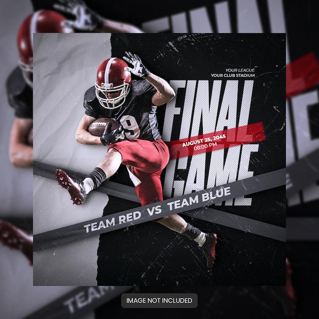 Fianl Game American football schema club vierkante social media banner of flyer