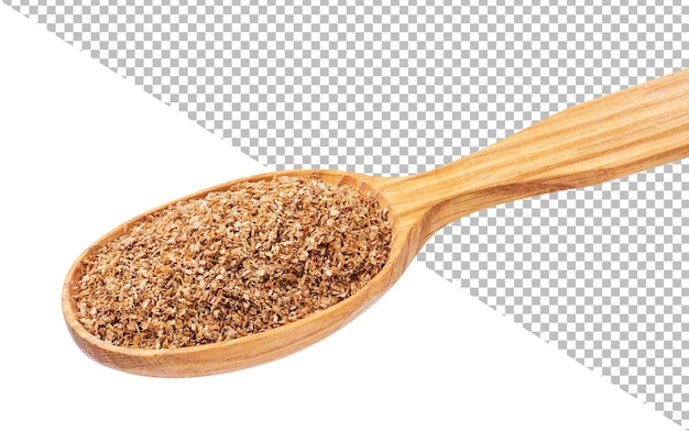 Fiber food Dry ground fiber in spoon