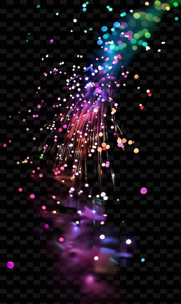 Fiber Optic Light With Guided Glow Colorful Luminescent Evok PNG Y2K Neon Light Effect Design