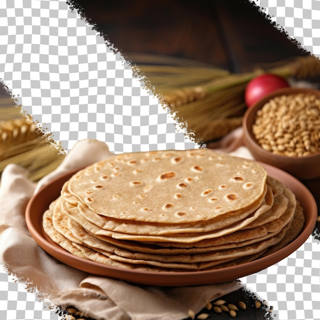 PSD fiber rich traditional indian food chapati with wheat grains