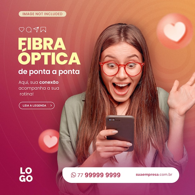 Fibra ottica de ponta a ponta social media provider de internet