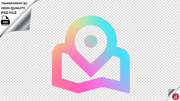 PSD fibsmapmarker vector icon regenboog kleurige psd transparant