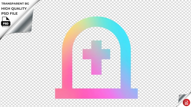 PSD fibstombstone vector icon regenboog kleurrijke psd transparant