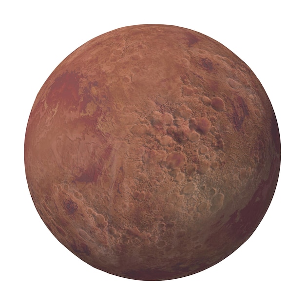 Fictieve maan geïsoleerde transparante achtergrondkleur 3d-rendering