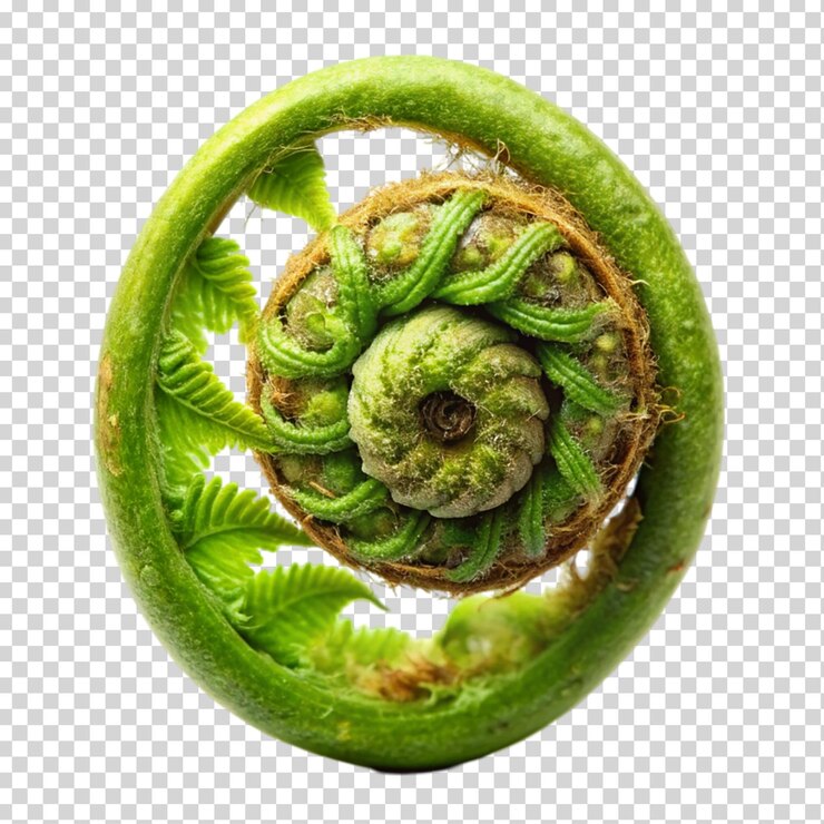 PSD fiddlehead isolated on transparent background