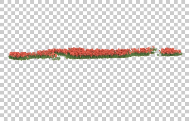 透明な背景に花のフィールド。 3 d レンダリング - イラスト