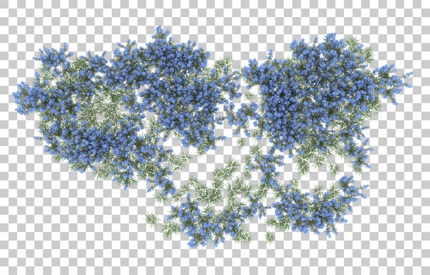 ทุ่งดอกไม้บนพื้นหลังโปร่งใส เรนเดอร์ 3 มิติ - ภาพประกอบ