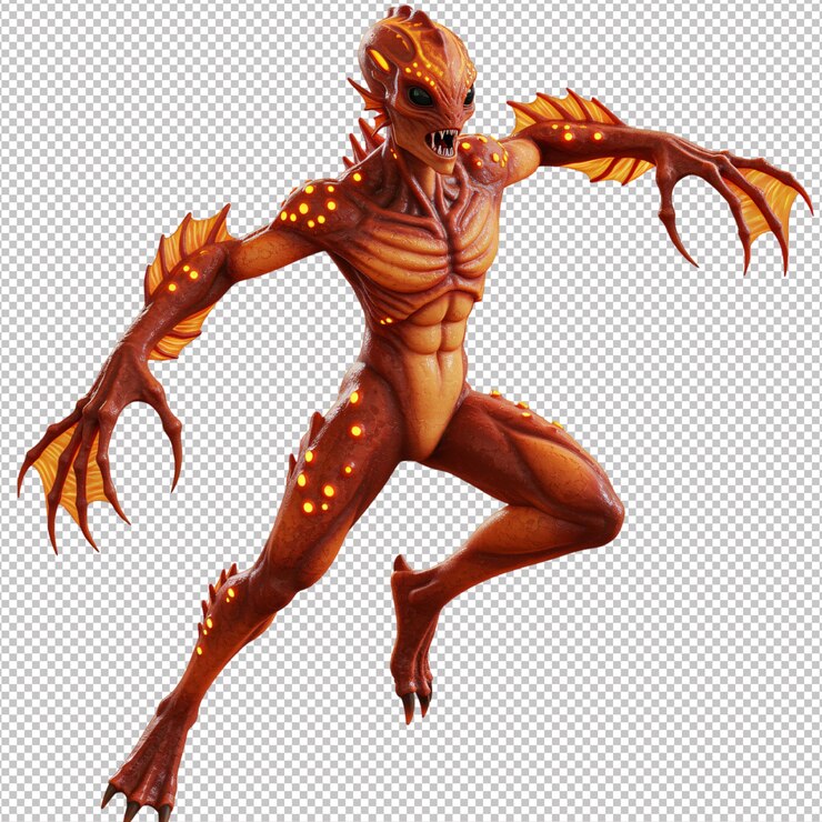PSD fierce lava monster