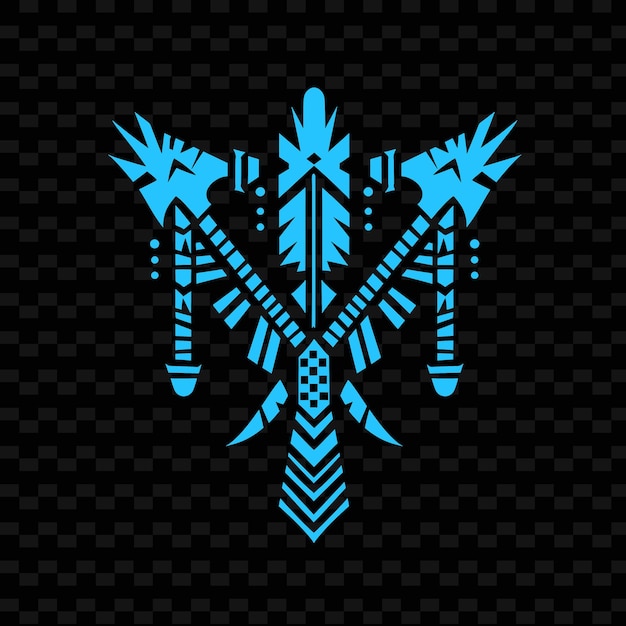 PSD logo della fierce tribal conquistador society con tomahawks e b creative tribal vector designs
