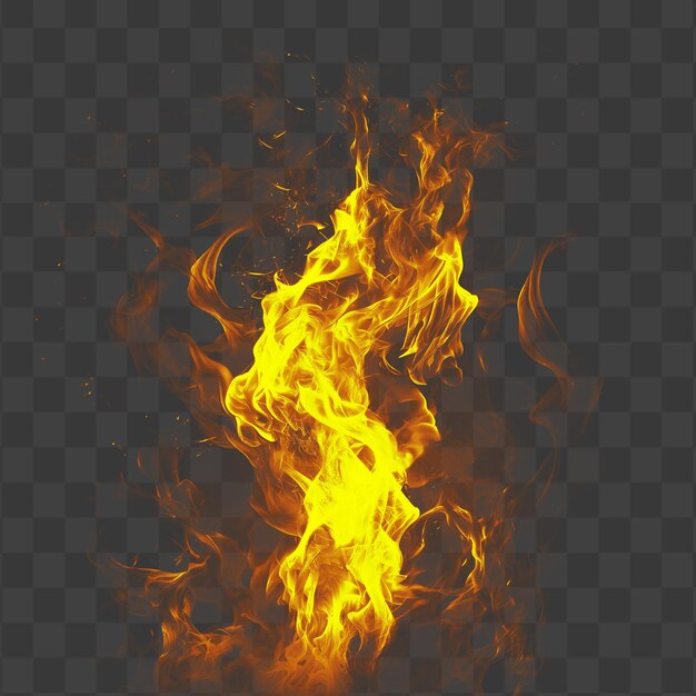 Fiery Blaze with Intense Flames Isolated on a Transparent Background