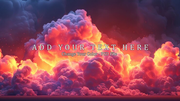 PSD fiery cloudscape at sunset