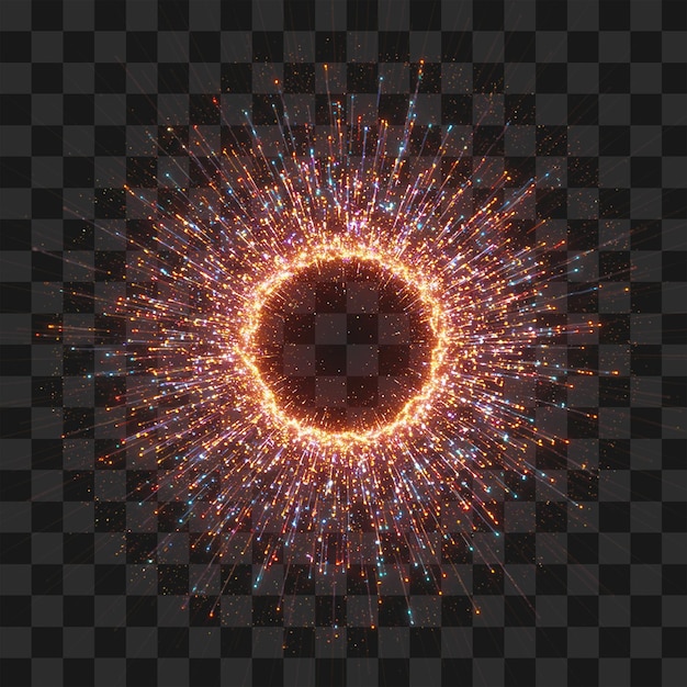 Fiery Explosion Burst Radial Light Sparks Abstract Effect Transparent Background PNG