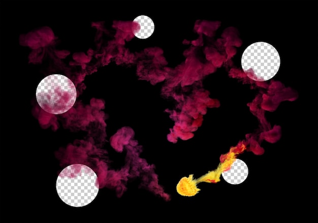 ハートの形をした激しい爆発3Dレンダリング、ヒアリングの形をした抽象的な炎の形