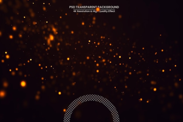 fiery orange glowing flying away particles on black background burning fire embers glowing