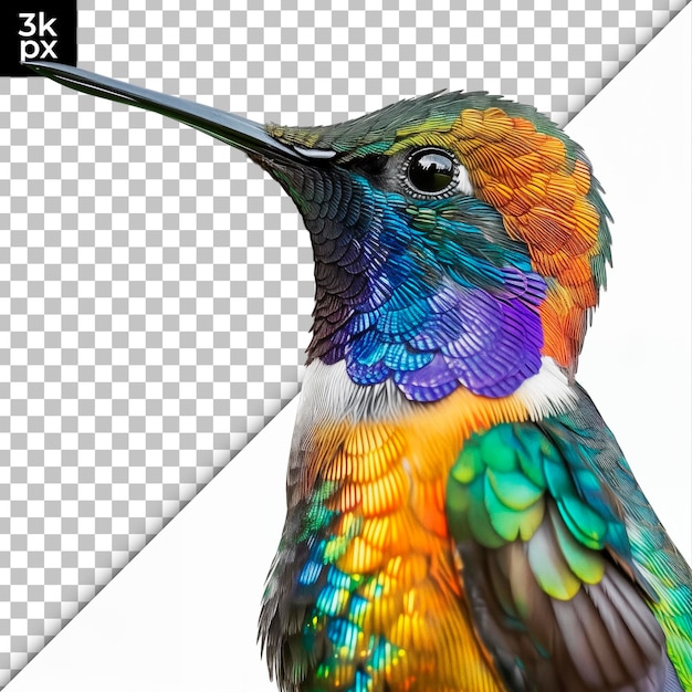 PSD fierythroated hummingbird isolated on transparent background