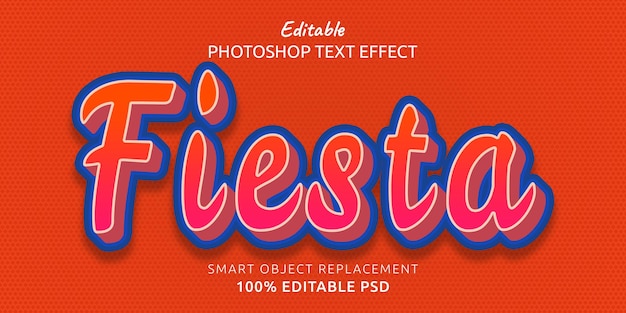 Fiesta Edytowalny efekt stylu tekstu Photoshop