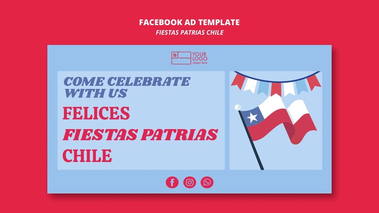 PSD フィエスタ・パトリア・チリのfacebookテンプレート