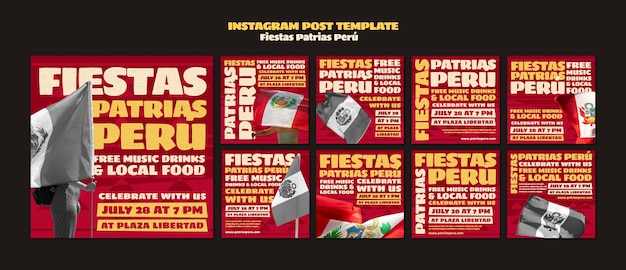 PSD fiestas patrias peru celebracja posty na instagramie