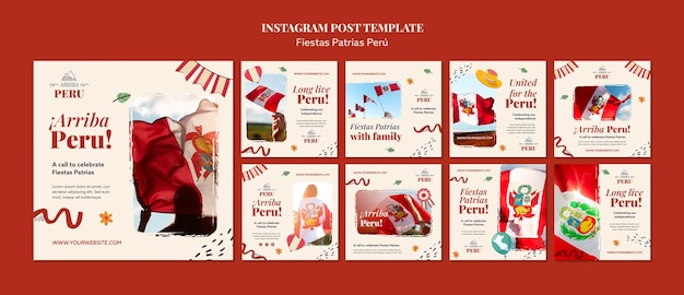 PSD fiestas patrias peru instagram posts