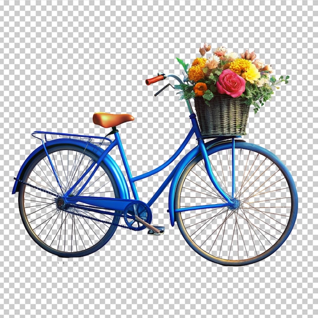 PSD fiets met een mandje met bloemen erin