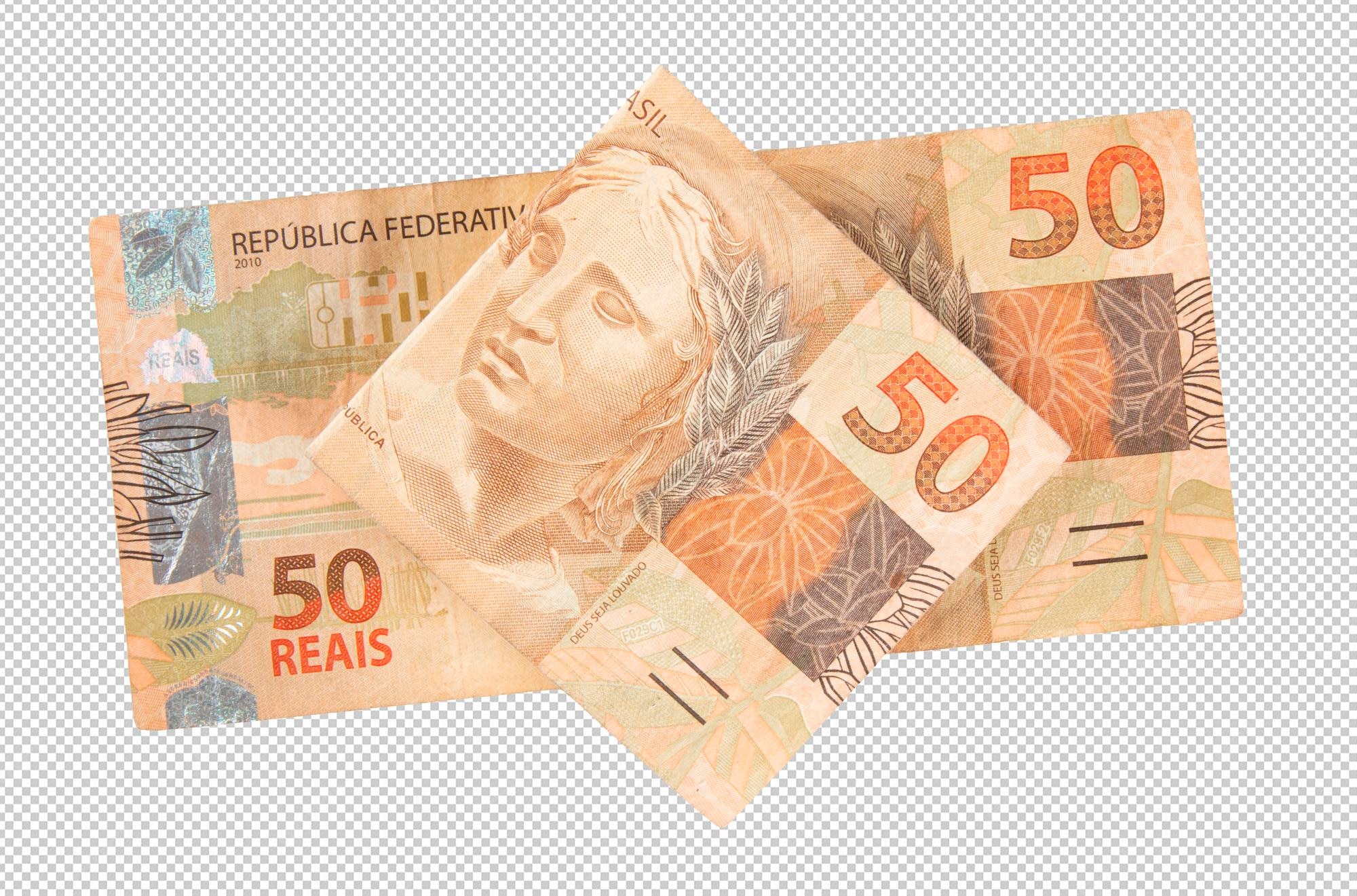 Premium PSD Fifty Brazilian Reais Banknotes Png Transparent Background what-is-the-currency-they-use-in-brazil