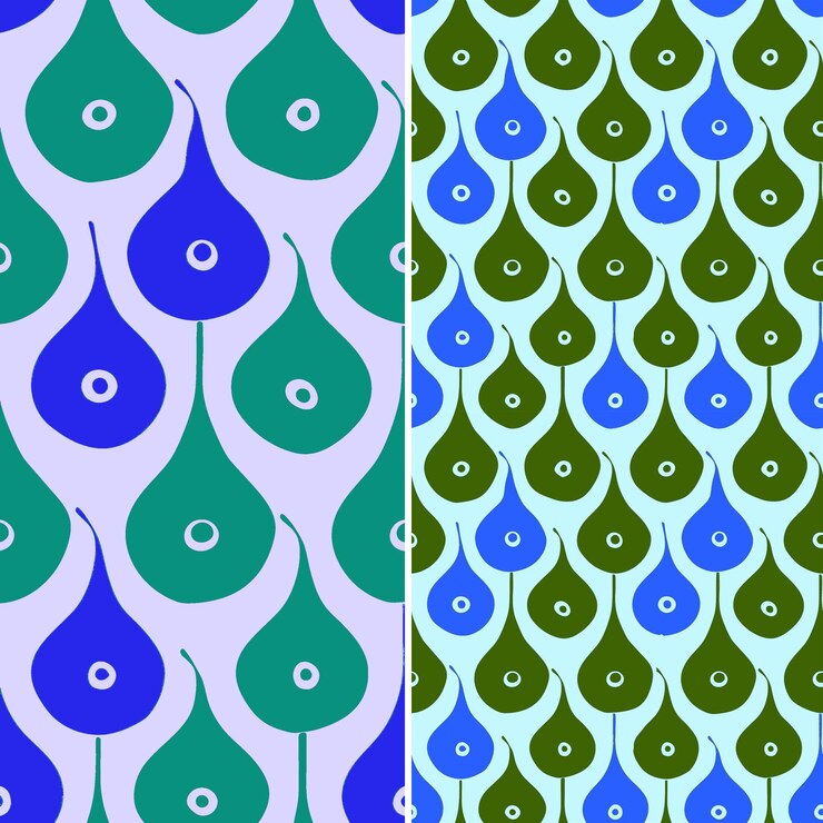 PSD fig with teardrop shape and vintage design with polka dot pa unique tropical fruit pattern vector