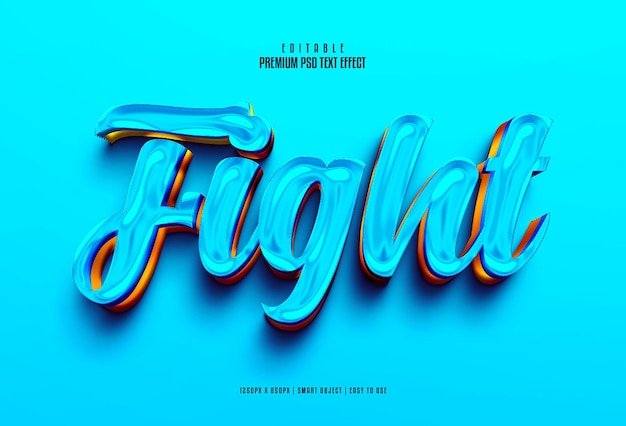 Fight editable premium 3d psd text effect