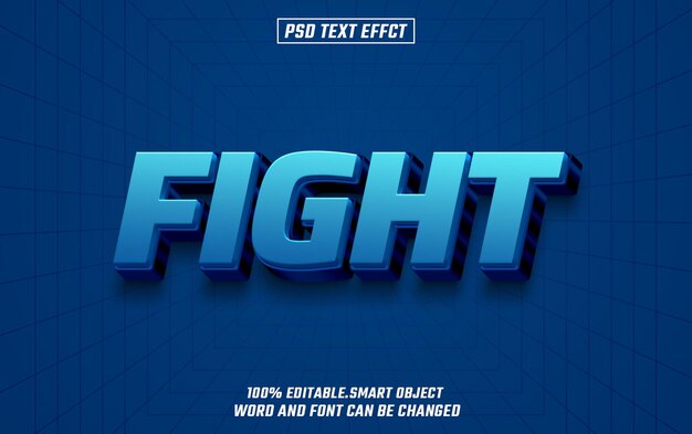 fight editable text font effect 3d text for title