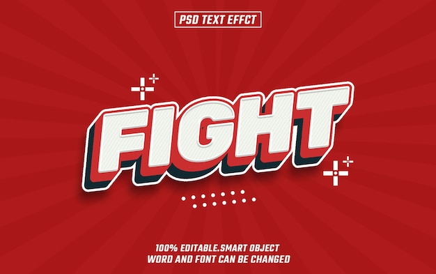 fight editable text font effect 3d text for title