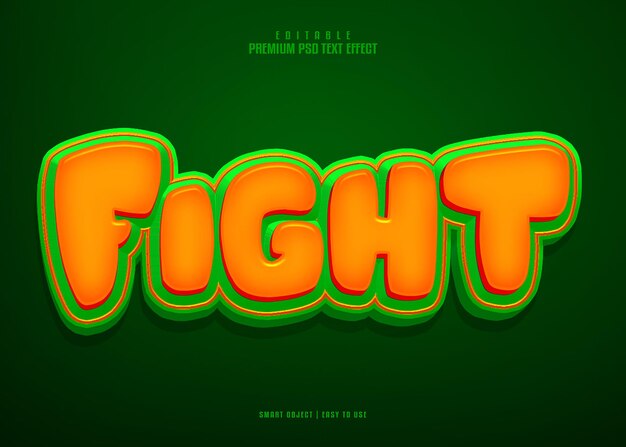 PSD fight fully editable premium psd 3d text effect