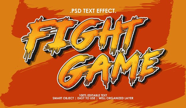 Fight game text style 3d effect