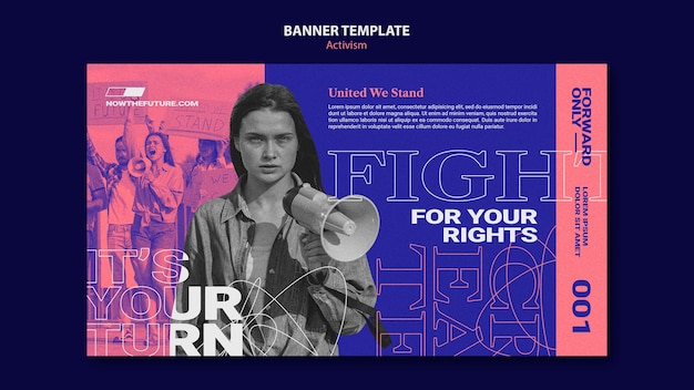 PSD fight for rights banner template