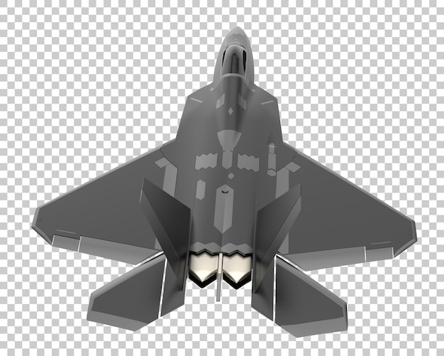 Fighter aircraft isolated on transparent background 3d rendering illustration