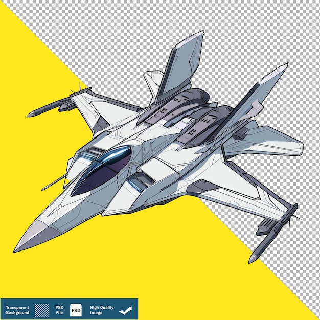 Fighter interceptor vector on white background transparent background png psd