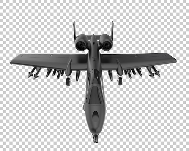 Fighter jet isolated on transparent background 3d rendering illustration