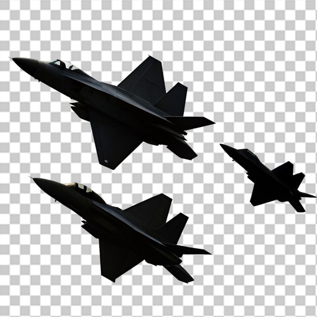 PSD fighter jets on transparent background