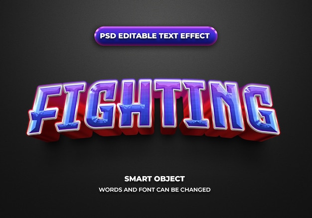 PSD fighting 3d editable text effect style