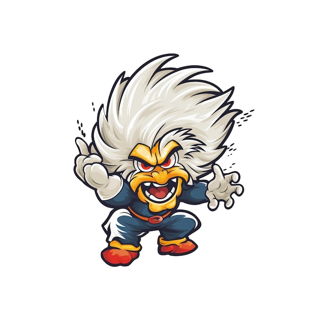 Fighting cartoon sticker