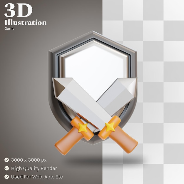 PSD Иллюстрация боевой игры 3d