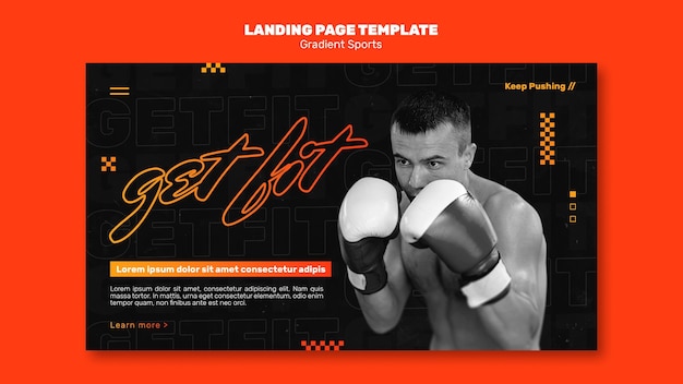 PSD fighting sports landing page template