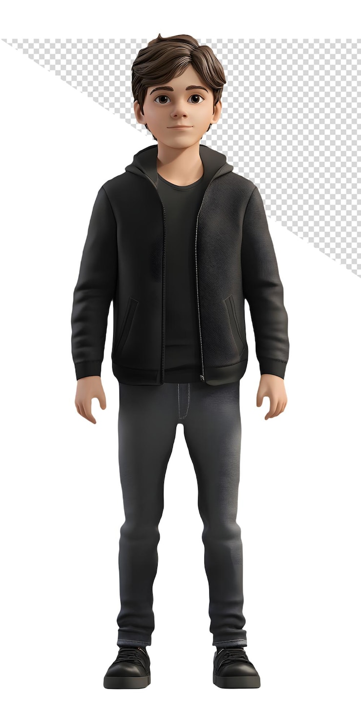 PSD a figure of a man wearing a jacket with a hood