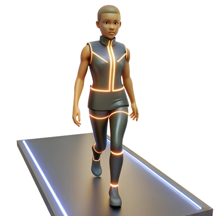 PSD a figure with a robot on it is standing on a platform