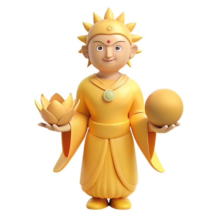 PSD a figurine of a child holding eggs and a ball of eggs