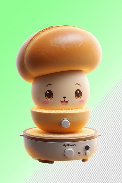 PSD a figurine of a hamburger is on top of a pan