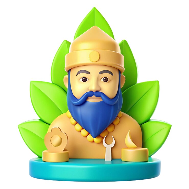 PSD a figurine of a king with a blue beard and a blue hat