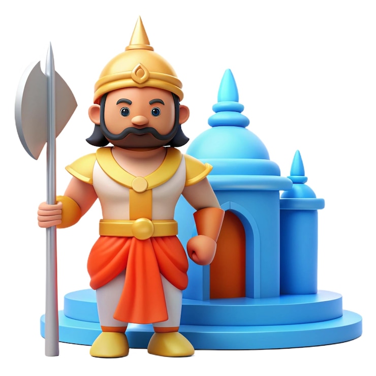 PSD a figurine of a knight with a sword and an arrow