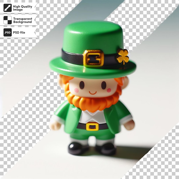 PSD a figurine of a leprechaun with a flower on its hat