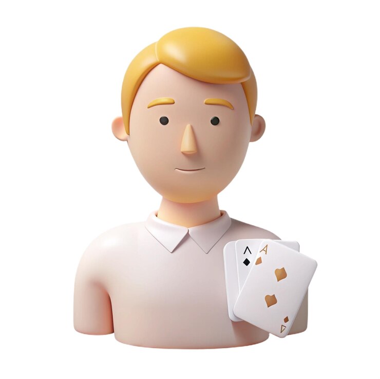 PSD a figurine of a man with a card in his hand