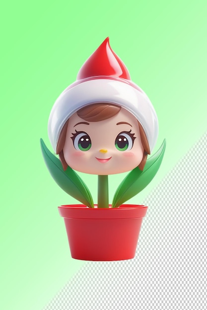 A figurine of a plant with a plant in it