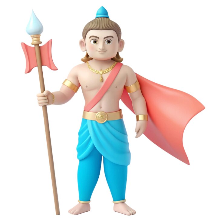 PSD a figurine of a warrior holding a red flag